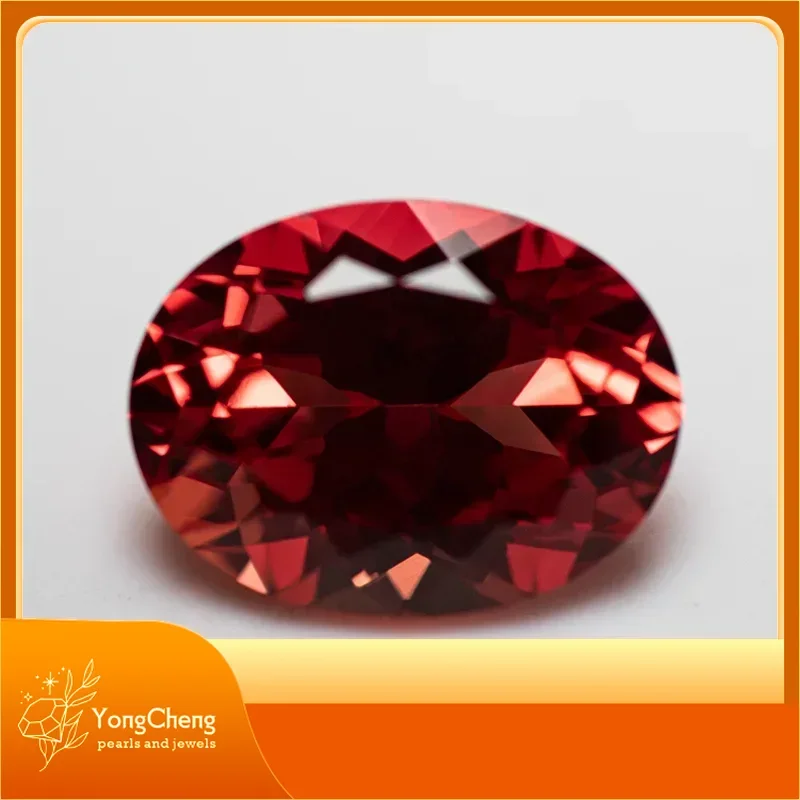 

Lab Grown Sapphire Sunset Red Color Oval Cut Top Quality Pendant Gemstones For Charms Jewel Making Selectable AGL Certificate