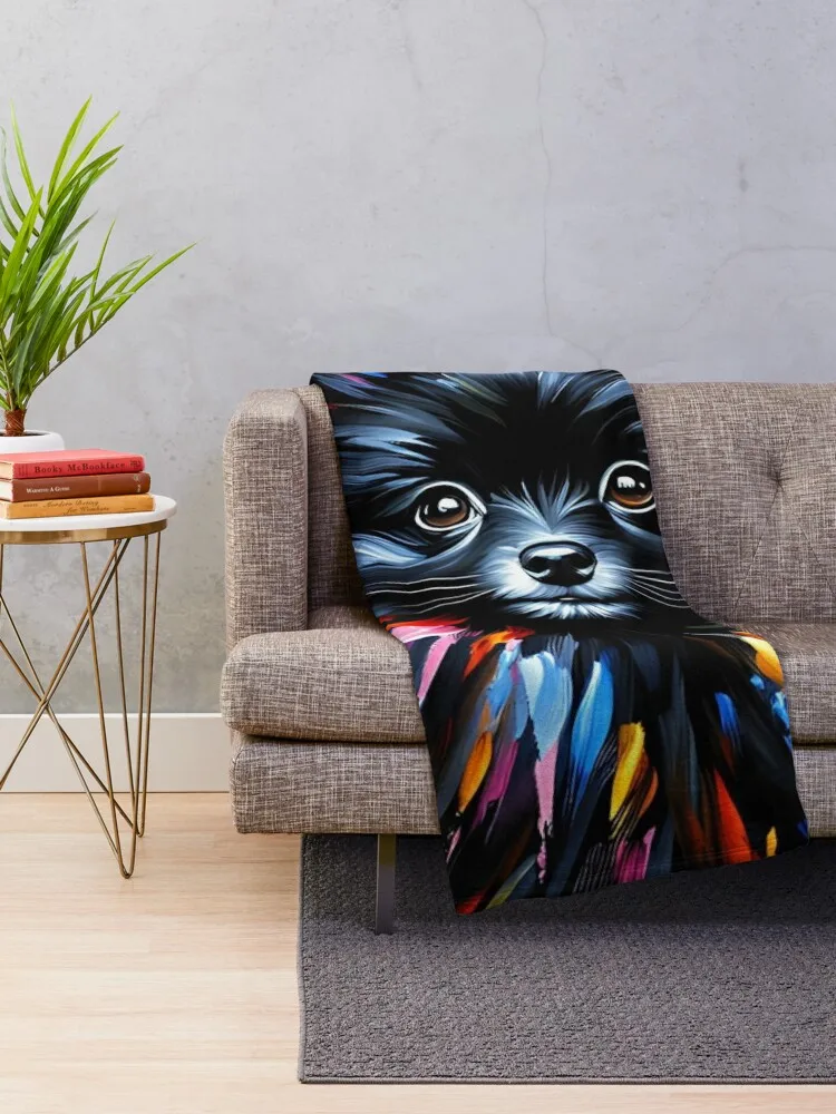 German Spitz Mittel Dog Acrylic Print Pet Portrait Pet Lovers Throw Blanket Travel Blankets For Baby Blankets