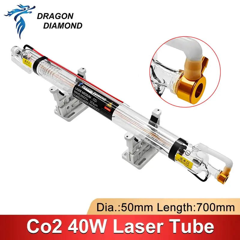 40W Co2 Laser Tube Length 700MM Glass Laser Lamp for Co2  Laser Engraving Cutting Machine K40 Series High Quality - Image 2