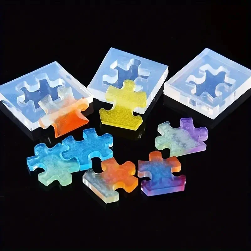 

Набор силиконовых форм для рукоделия: пазл, кристаллический кулон, украшение для торта из фондана, эпоксидная смола, тиснение для дома и сада