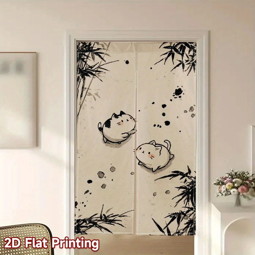 VIKAMA American Style Half Curtain for Kitchen Door Mosquito Proof Washable Short Door Curtain for Restaurant Cafe Shop Decor