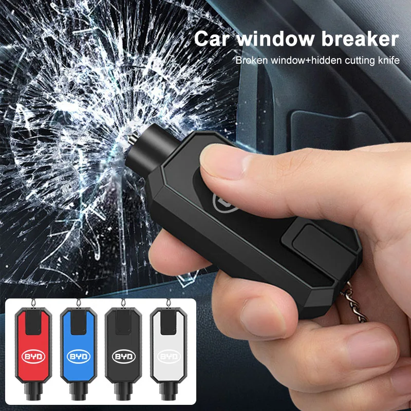 Outil de sécurité automobile multifonction 3-en-1 pour briser les vitres et d'évacuation en cas d'accident, compatible avec les modèles BYD Atto 3, Act 3, Tang, F3, E6, Dmi, Yuan, Song et les tiges de valve