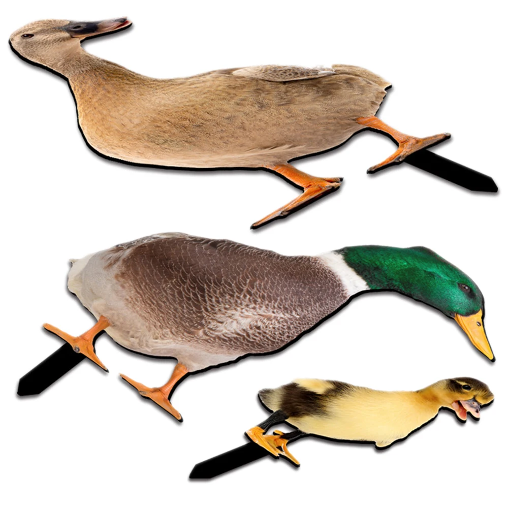 

3pcs Outdoor Acrylic Duck Garden Decor Double-Sided Yard Stake Decoration Lawn Ornament