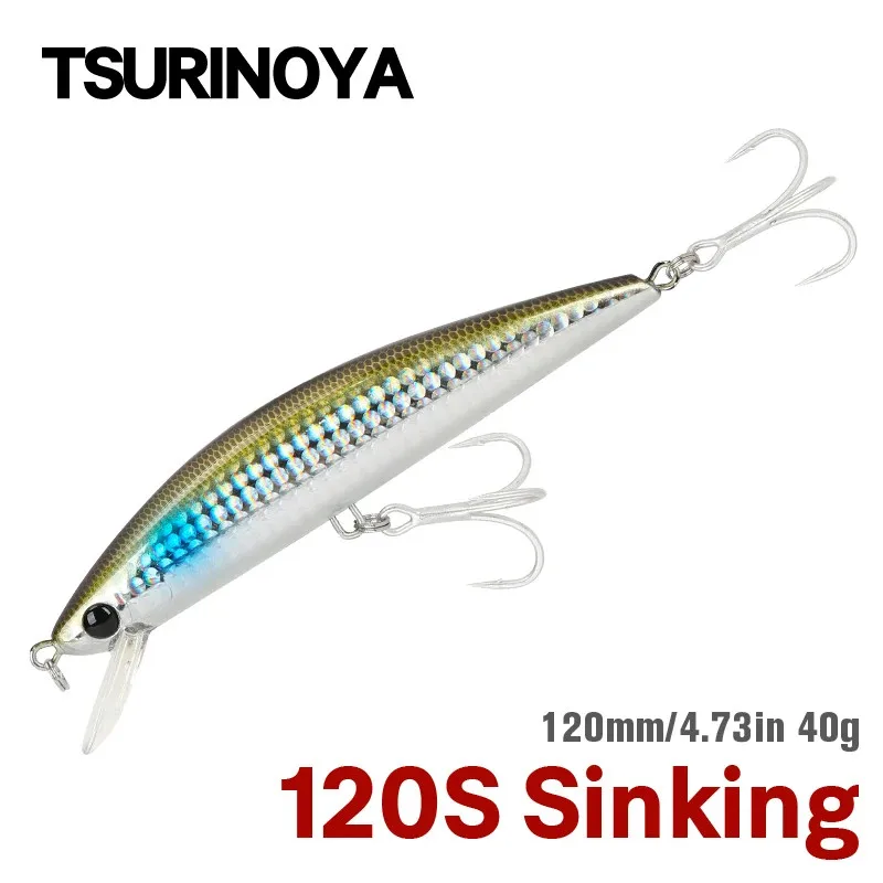 

TSURINOYA, 12 см, 40 г, Тонущая блесна, искусственная рыболовная приманка, тройные Крючки, искусственная жесткая приманка