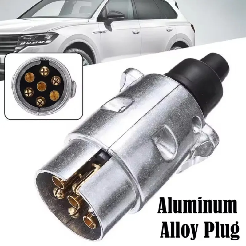 

7 Pin Plug Trailer Truck Aluminium Alloy Towing Electrics 12V Connector Replacement For RV Truck EU Plug New Practical