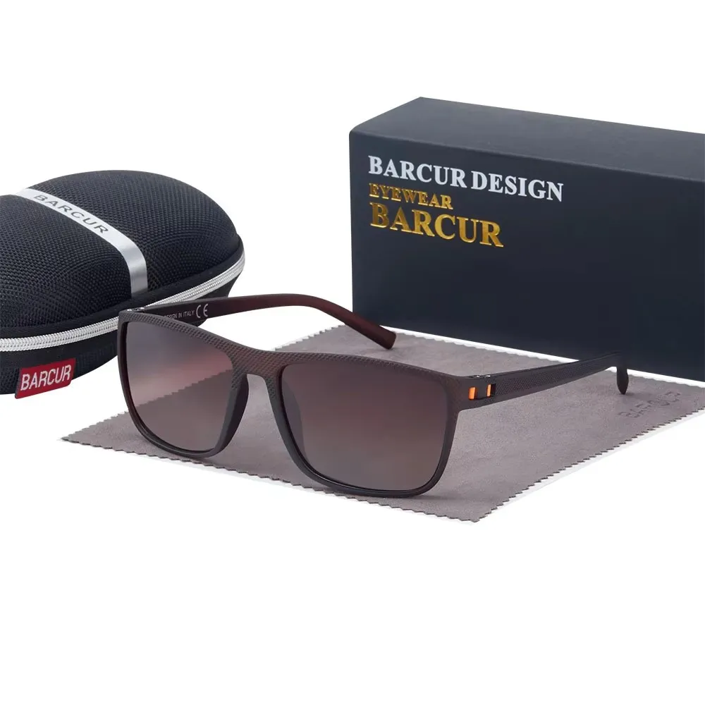 BARCUR Leichte und bequeme Herren-Sonnenbrille im lässigen Stil, modische Dekoration, quadratischer Rahmen, Straßenfotografie