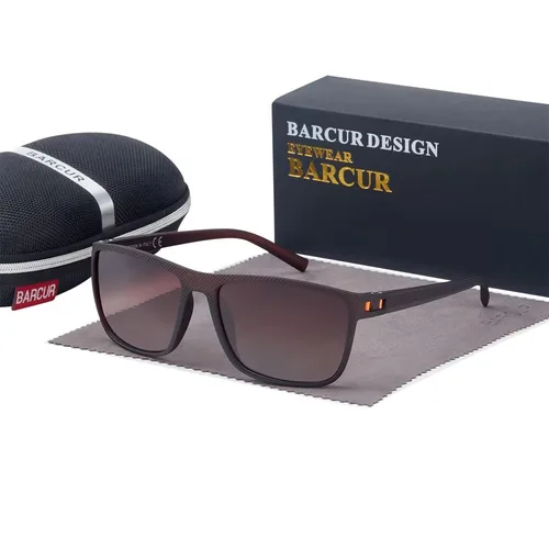 Imagen 1 del producto BARCUR Gafas de sol para hombre de estilo casual, ligeras y cómodas, decoración de moda, montura cuadrada, fotografía callejera