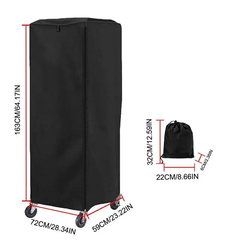 Sheet Pan Rack Cover Bun Pan Rack Cover 2 Zippers 420D Waterproof Silver Painted Dustproof Oxford Cloth Rack Cover Protection