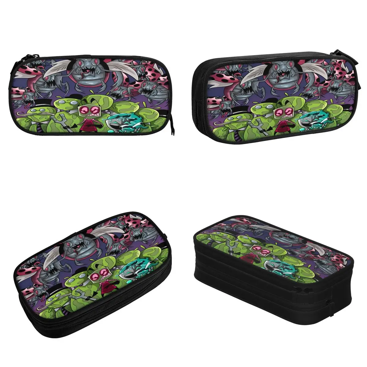 New Invader Zim And Gir Cartoon Pencil Case Pencilcases Pen Holder Kids Large Storage Bags Students School Cosmetic Stationery