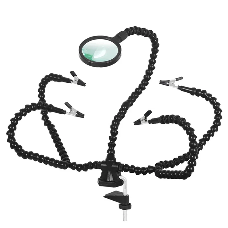 ABBP-لحام أداة اليد الثالثة مساعدة الأيدي USB مصباح يدوي قابل لإعادة الشحن 3X المكبر محطة لحام أداة إصلاح اللحام