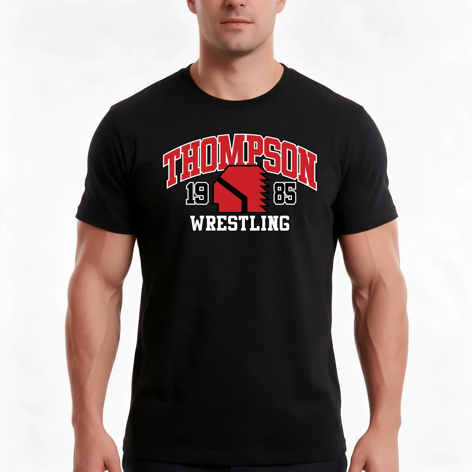 Thompson High Wrestling 1985 T-Shirt, Summer Casual Cotton Tee, Oversized Streetwear Tops, Vintage Graphic Print, 100% Cotton