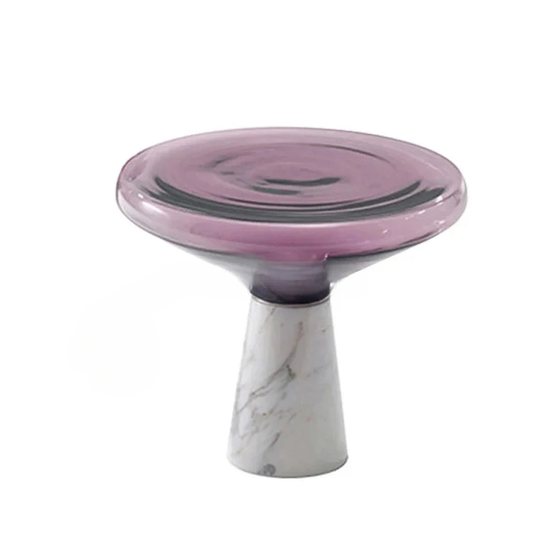 Italian minimalist marble glass bell coffee table creative mushroom cloud designer sofa side table bedside corner table