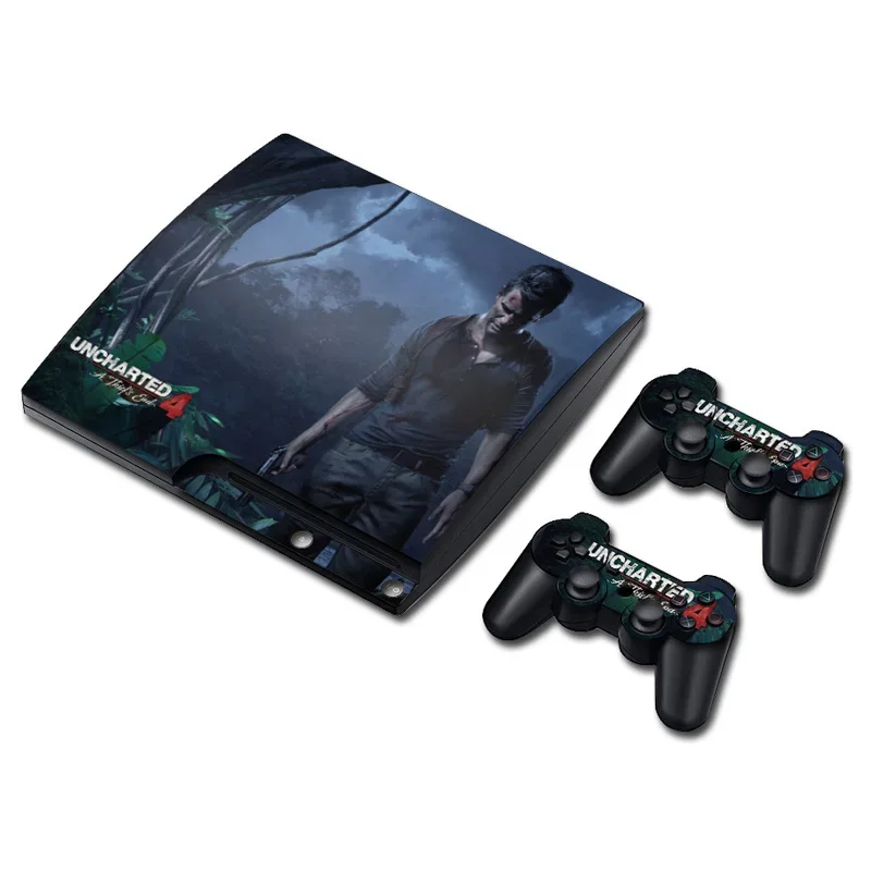 

Red dead redemption 2 Uncharted 4 Game console and controllers decal For PS3 Slim wrap cover vinyl for ps3 slim skin stickers