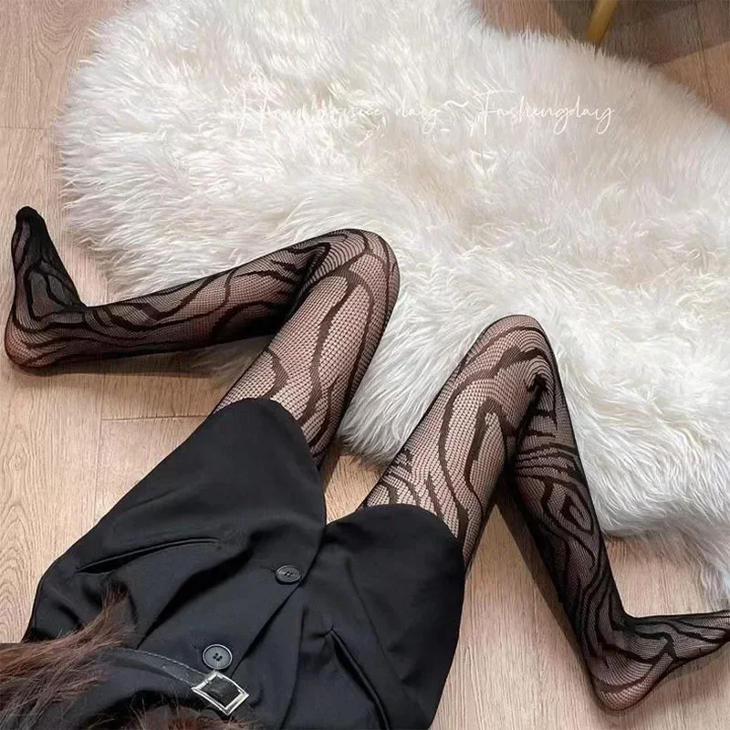 New Women\'s Sexy Patterned Fishnet Pantyhose Slim Legs Long Mesh Socks Fish Net Nylon Tights Ladies Transparent Body Stockings