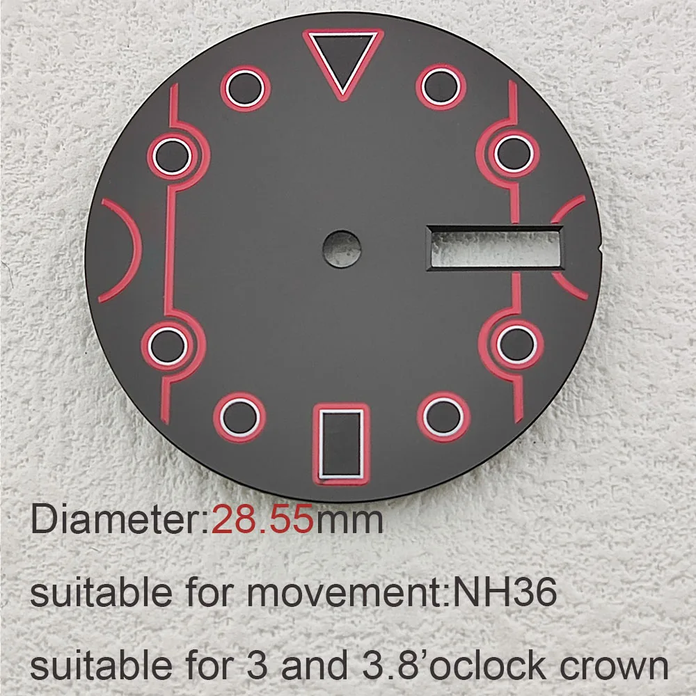 NH35 watch dial 28.5mm dial fashionable suitable for NH35/NH36 movement and men's watch replacement parts