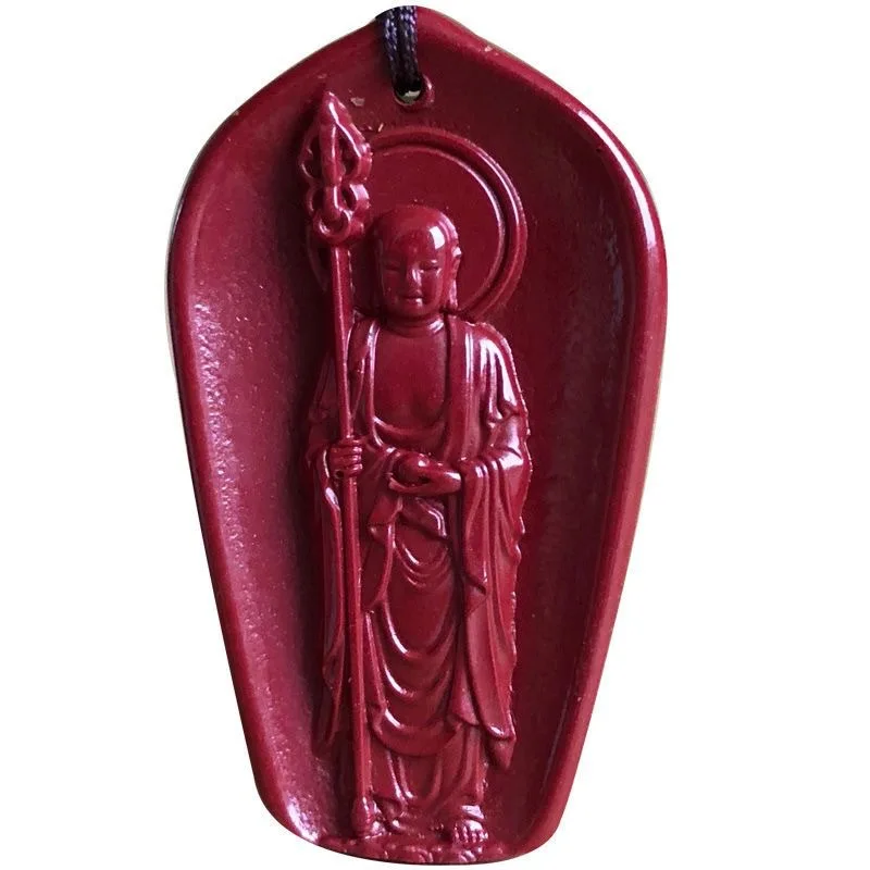 Natural Cinnabar Dizang King Bodhisattva Carry-on