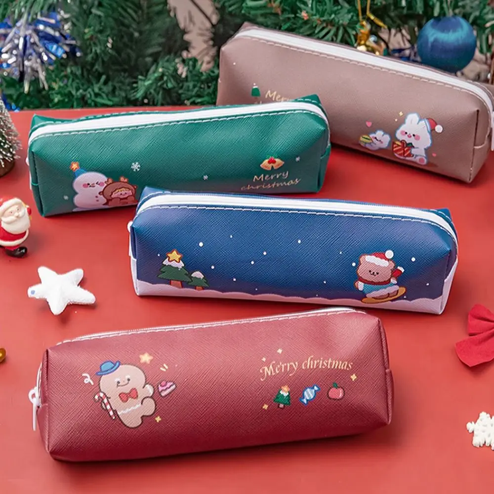 

School Supplies Gingerbread Man Girl Children Pencil Pouch Cartoon Pencil Case Student Gift Storage Bag Christmas Pencil Bag