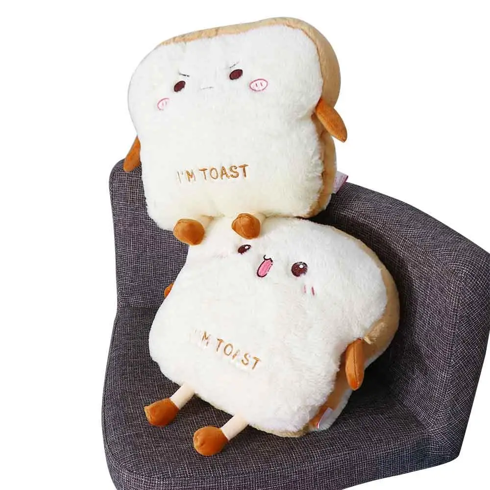 Regalo Peluche Simulazione Toast Peluche Bambola Cuscino da letto Cuscino caldo per le mani Cuscino per il sonno Cuscino imbottito Cuscino per il pane in peluche