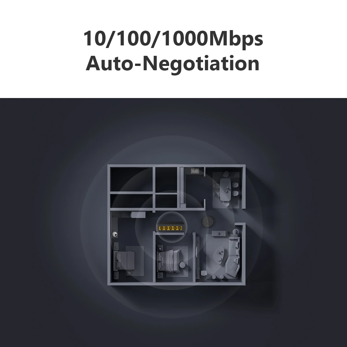 IMOU SG105C 5-Port Gigabit Switch Router Auto MDI/MDIX Desktop/wall-mount Design 802.3X Flow Control