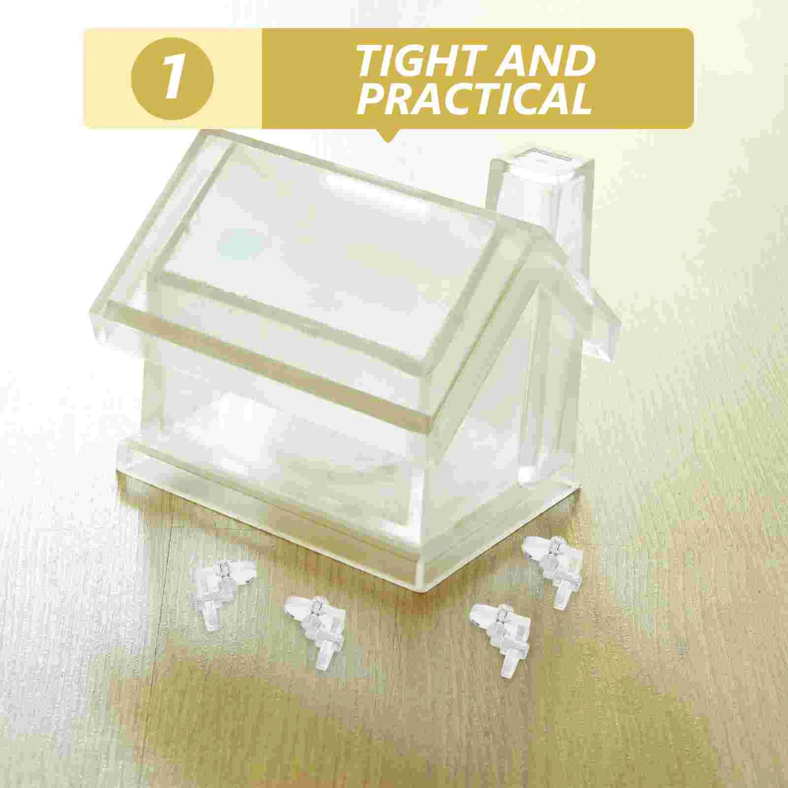 20 Pcs Brackets for Shelves Acrylic Box Angle Corner Braces Clear Shelf Code Small Transparent