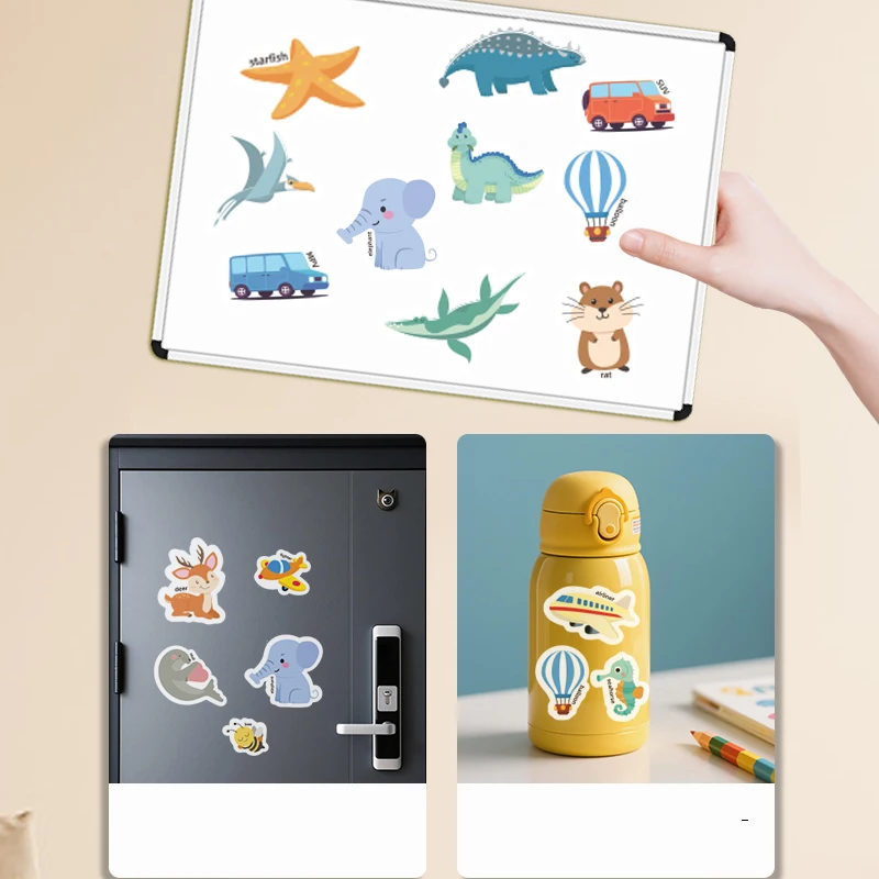 Naklejki wielokrotnego użytku z kreskówkami zwierząt dla dzieci DIY ręczne puzzle nauka poznanie Puzzle książka zabawka edukacyjna prezent dla dziecka