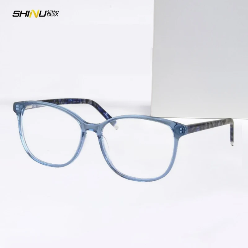 

Custom Myopia Prescription Glasses Women Acetate Optical Frames Women Blue Light Single Vision Resin Lenses Astigmatism Lense