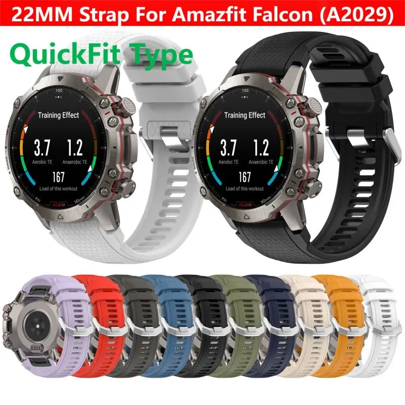 QuickFit Silicone Strap For Amazfit Falcon (A2029) Smart Watch Wrist Band Bracelet Watchband For Huami AmazfitFalcon 22MM