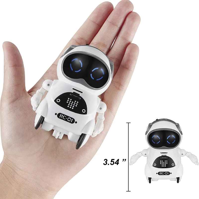 Mini RC Pocket Robot For Kids With Interactive Dialogue Conversation, Voice Recognition, Chat Record, Singing& Dancing