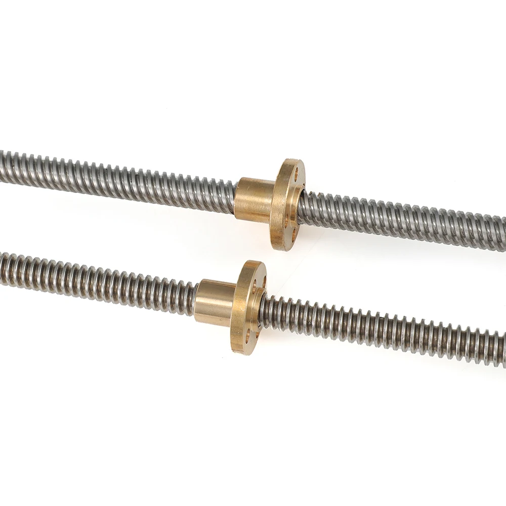 XCR3D 3D Printer Parts  T8 Lead Screw 250mm 300mm 350mm 400mm 450mm   Lead  2mm 4mm 8mm  Stainless Steel With Brass Nut