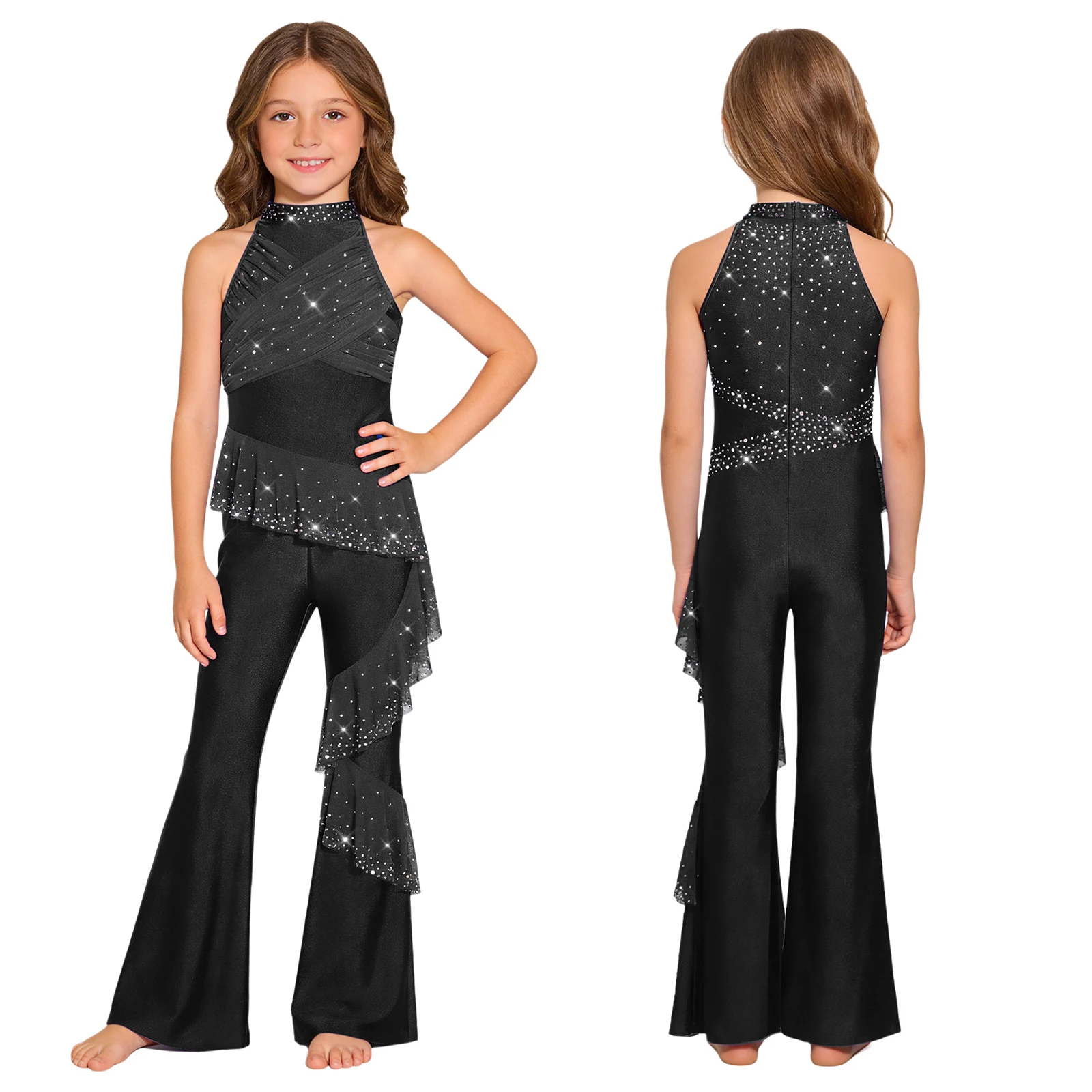 Kids Girl Sleeveless Rhineston - Rhinestone Banding Trim recension och pris