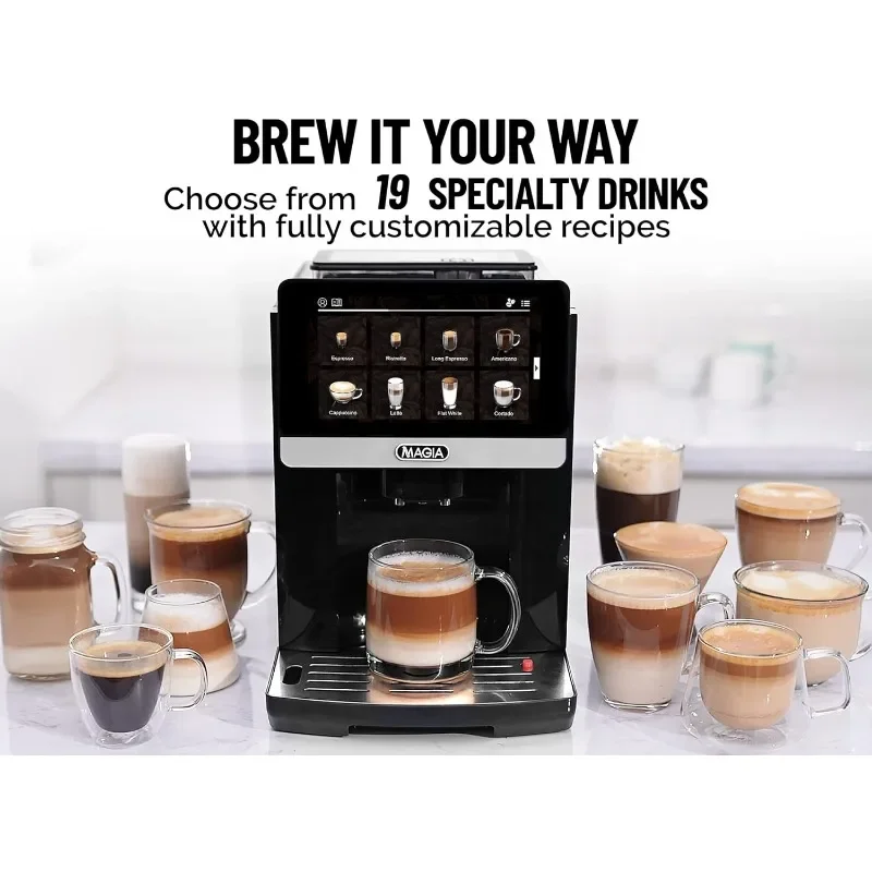 Magia Super Automatische Koffie-Espressomachine-Duurzame Espressomachine Met Molen-19 Koffierecepten, 10 Gebruikersprofielen