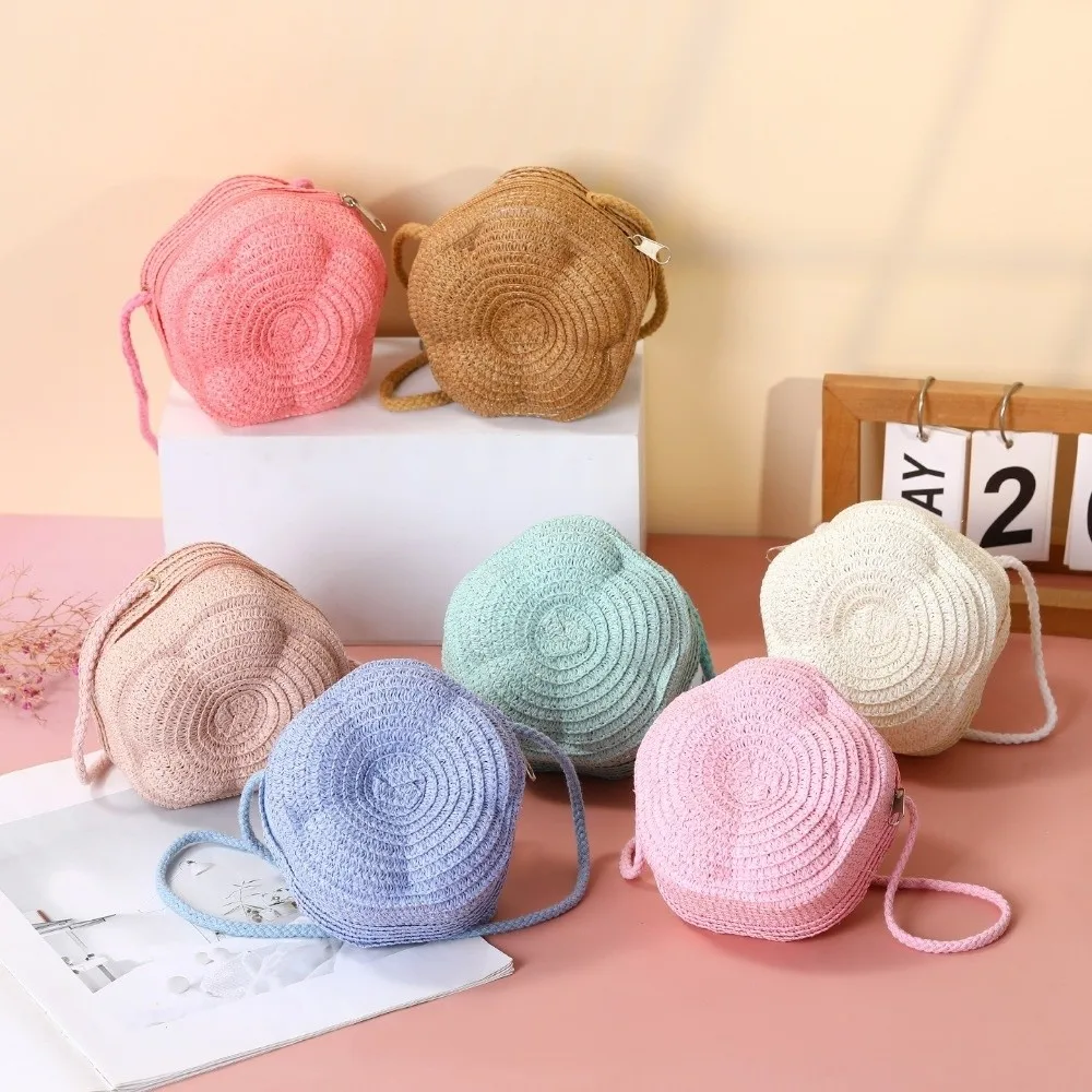 

Модные тканые соломенные сумки ручной работы на плечо в форме цветка, милая сумка через плечо, легкая пляжная сумка для путешествий