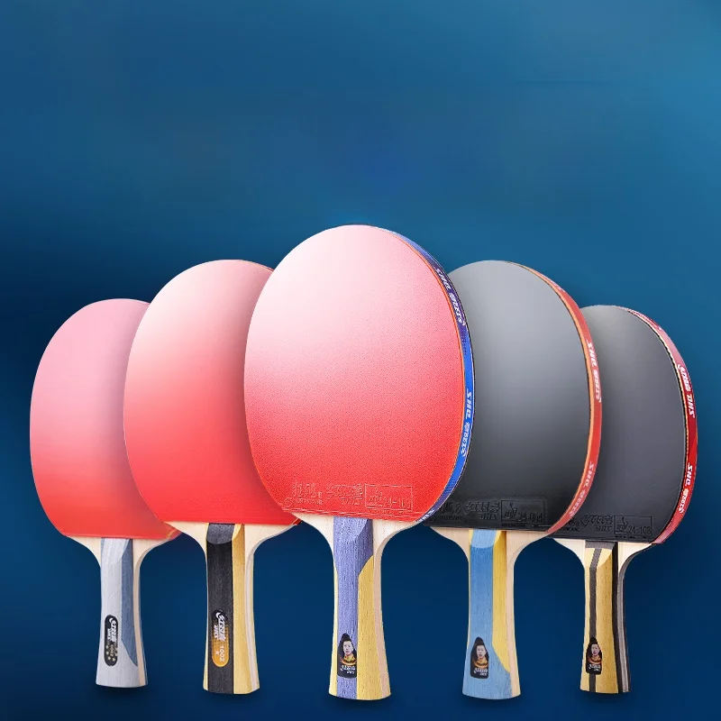 professional-pong-paddle-set-red-double-happiness-6-star-single-paddle-horizontal-grip-dual-sided-anti-gum
