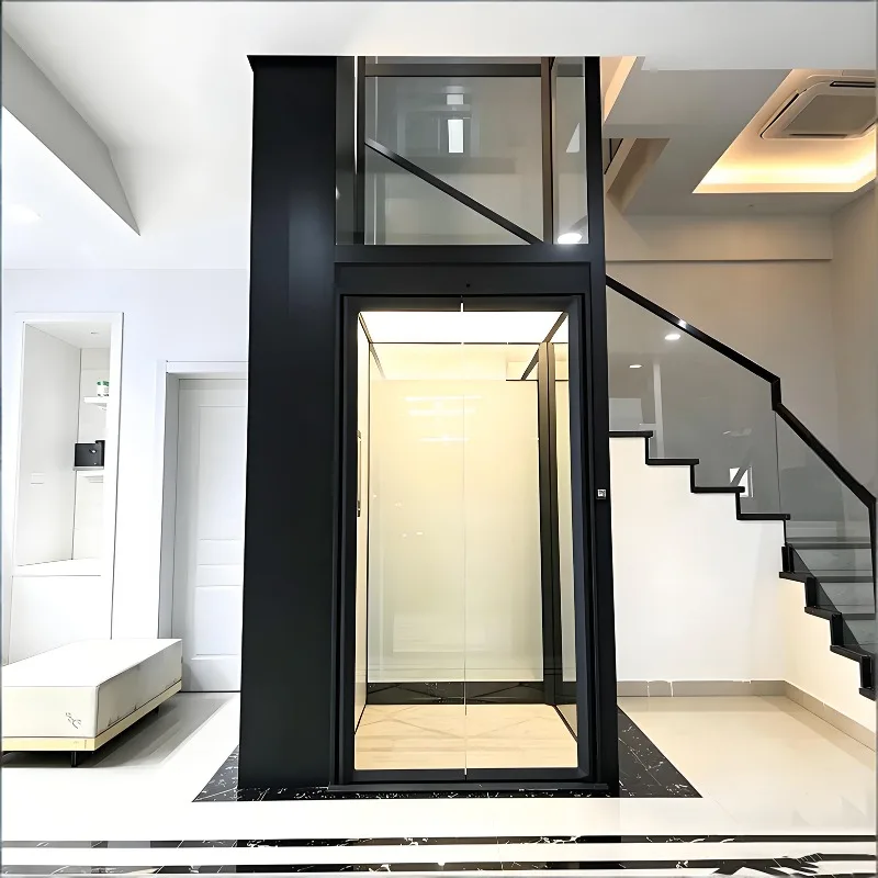 Silent Residential Elevator，Villa Elevator Hydraulic Home Lift with Anti Fall Protection for 2-4 Floor Homes