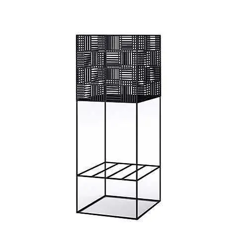 Nordic wrought iron flower shelf balcony living room indoor floor-to-ceiling simple double-layer creative corner flower pot poth