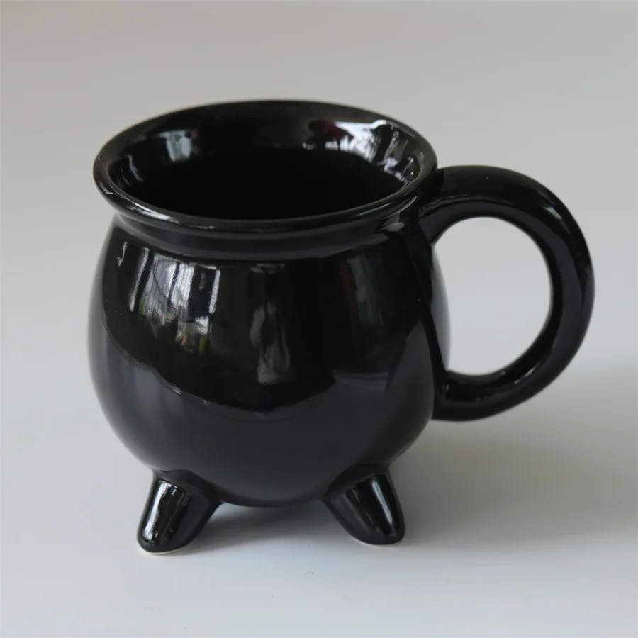 Heksenketel Mok Keramiek Koffie Thee Kop Gotische Heksenpoetsie Kop, 3 Voetige Ketting Ontwerp Halloween Huisdecoratie Grappig Cadeau