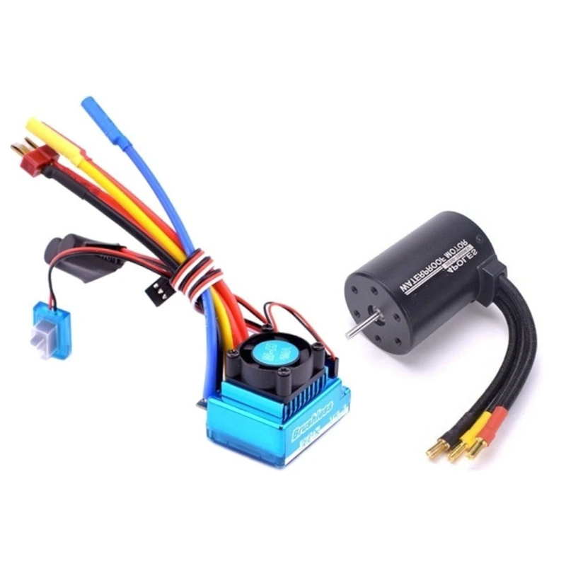 3650 3900KV Brushless Motor & 120A ESC Programming Card Combo For 1/10 RC Car RC Boat HSP HPI Tamiya Parts