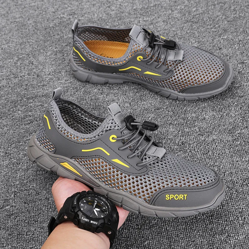 Sandals for Men 2026 Summer Non-Slip Wear-Resistant Full-Cover Hollow-Out Shoes Outdoor Fishing Wading Creek Shoes