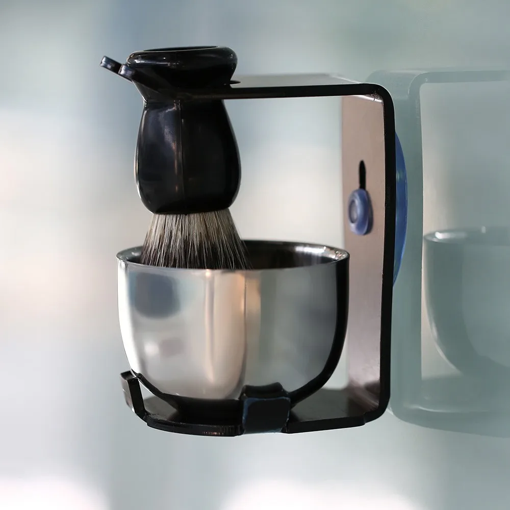 Juego de Herramientas de limpieza de barba profesional 3 en 1 para hombres, accesorios de afeitado, cepillo de espuma y tazón de jabón con Kit de