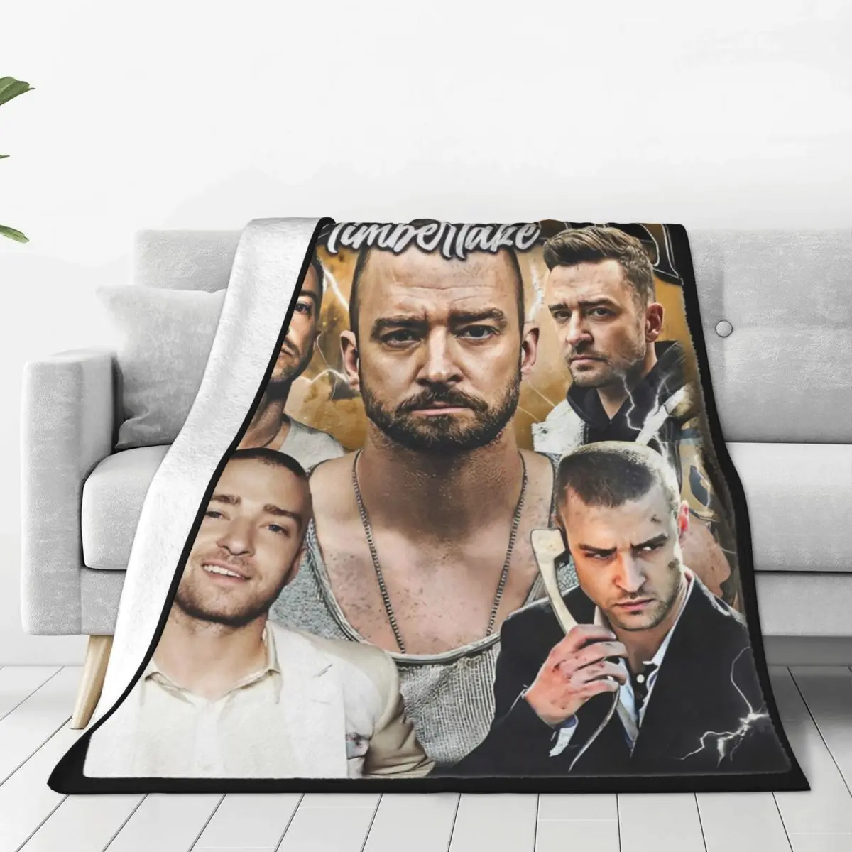 Vintage Justin Timberlake Bootleg Blanket Flannel Textile Decor Cool Singer Tour Relax Throw Blankets for Bed Outdoor Bedspread