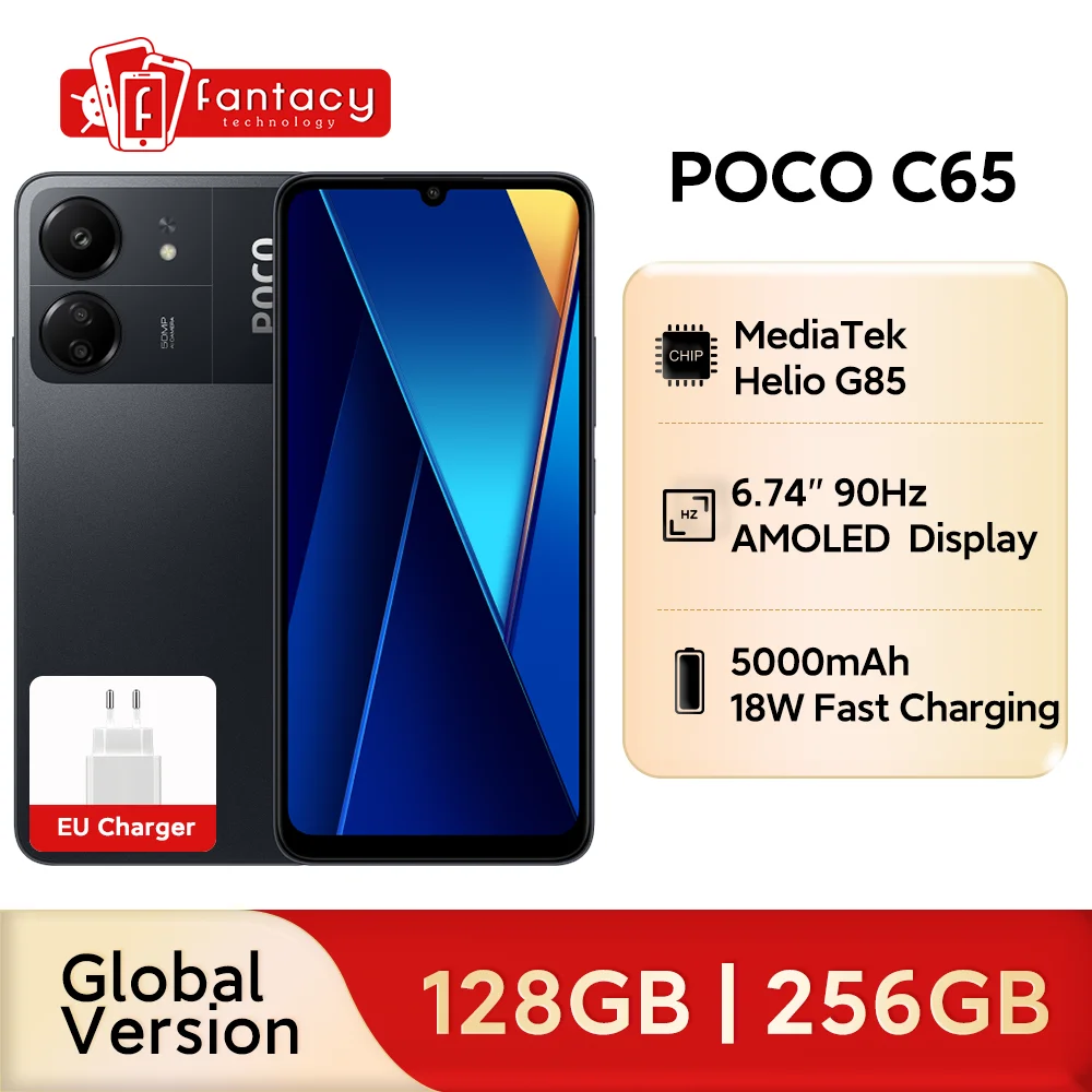 POCO C65 Global Version 6GB 128GB/8GB 256GB MediaTek Helio G85 6.74" 90Hz Display 50MP Triple Camera 5000mAh NFC