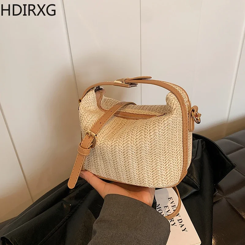 New Style Women's Handbag Beach Grass Woven Bag Fashion Crossbody Bags for Women Lady Young Unique Designed Casual Shoulder Bag