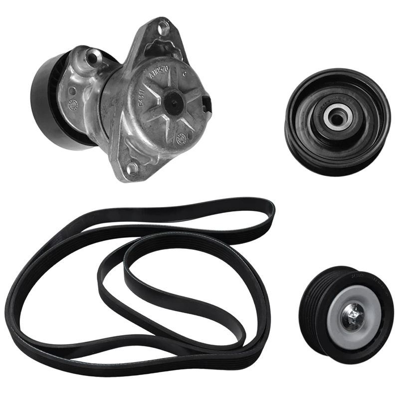 

Engine Drive Belt Tensioner Assembly & 2 Idler Pulleys & Belt For Mercedes-Benz M272 M273 2722000270+1419+1019+6Pk2404