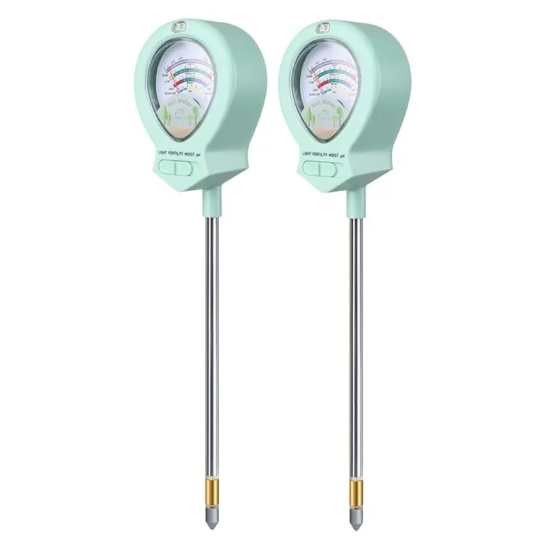 Soil Tester 4-In-1 Soil Humidometer 2PCS Soil Moisture Meter PH Light Intensity Fertility Humidity Detection Function For Farm