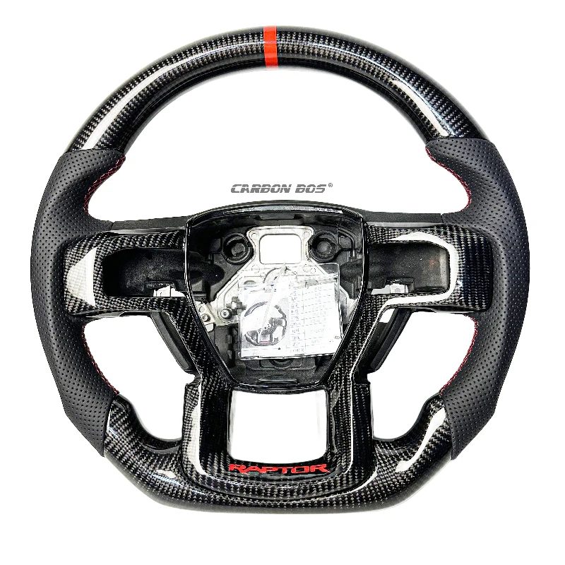 

Auto Accessories with Real Carbon Fiber Steering Wheel for Ford Raptor F150 with Perforated Leather for Ford F150 2015-2022 New