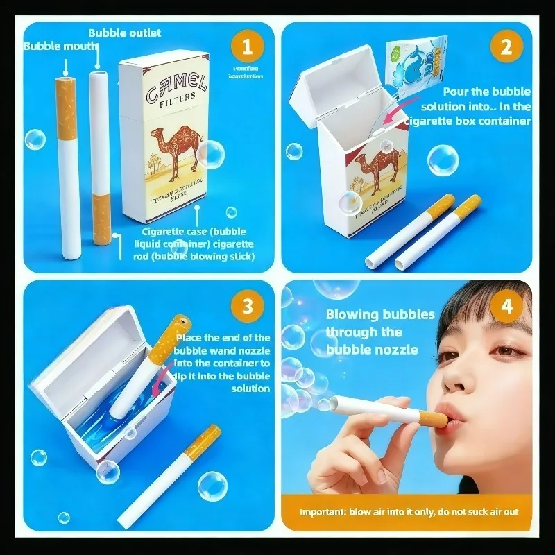 Ins Style Funny Cigarette Box Toy Photo Prop as gift for your Friend Gng Device Bubble Machine Outdoor Portable