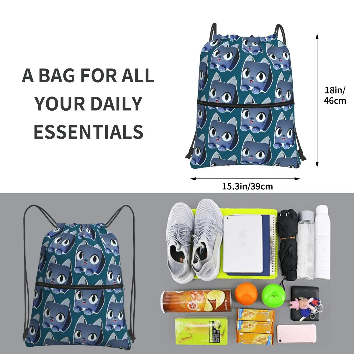 Pet Simulator X Code Mochila, Drawstring Bag, Pacote Multifuncional, Sacos de Livros de Bolso para Viagem, Esporte, Homem, Mulher