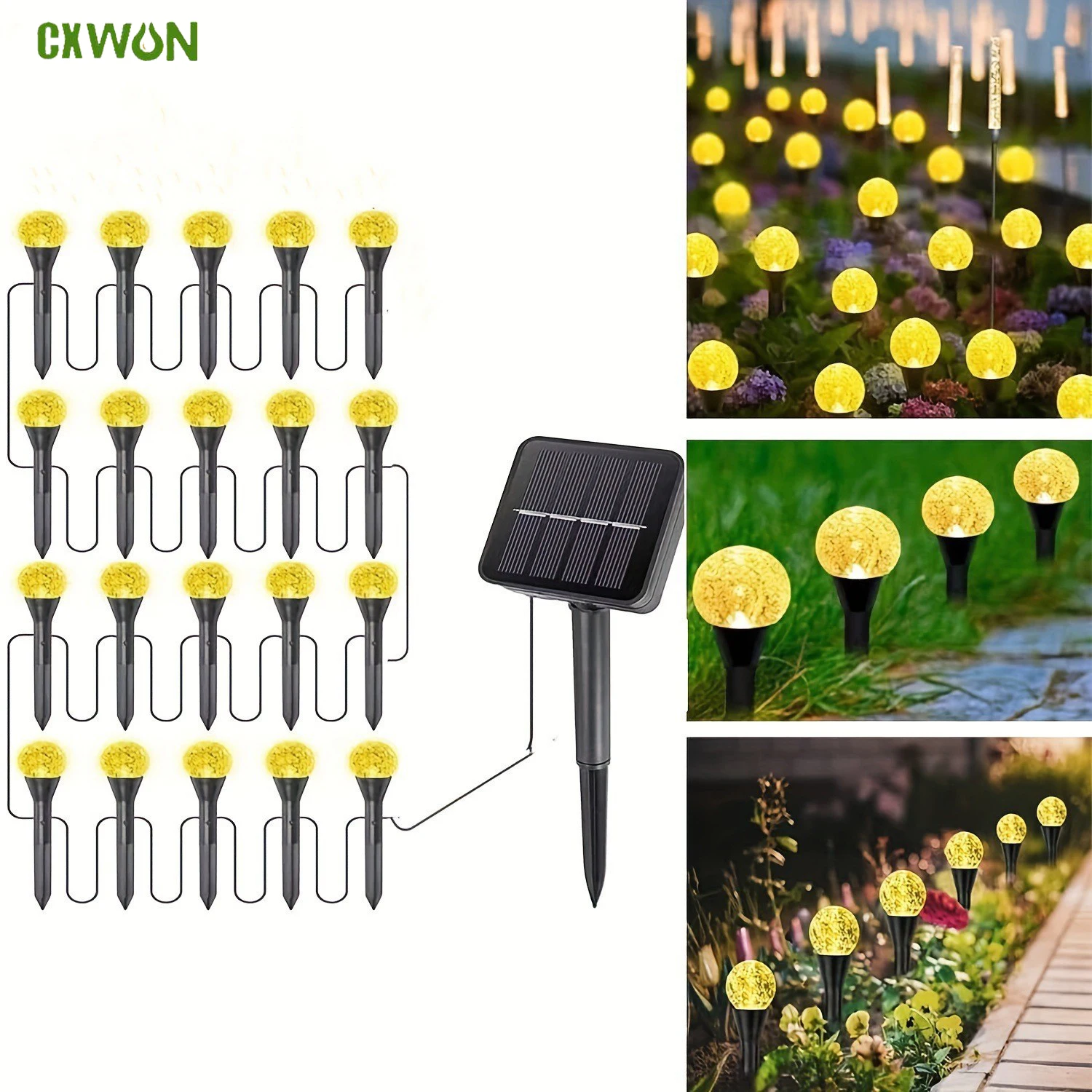 

Solar Garden Light String Christmas Decoration Lights Waterproof RGB/Warm White Lamp Chain for Lawn Outdoor Festive Lighting