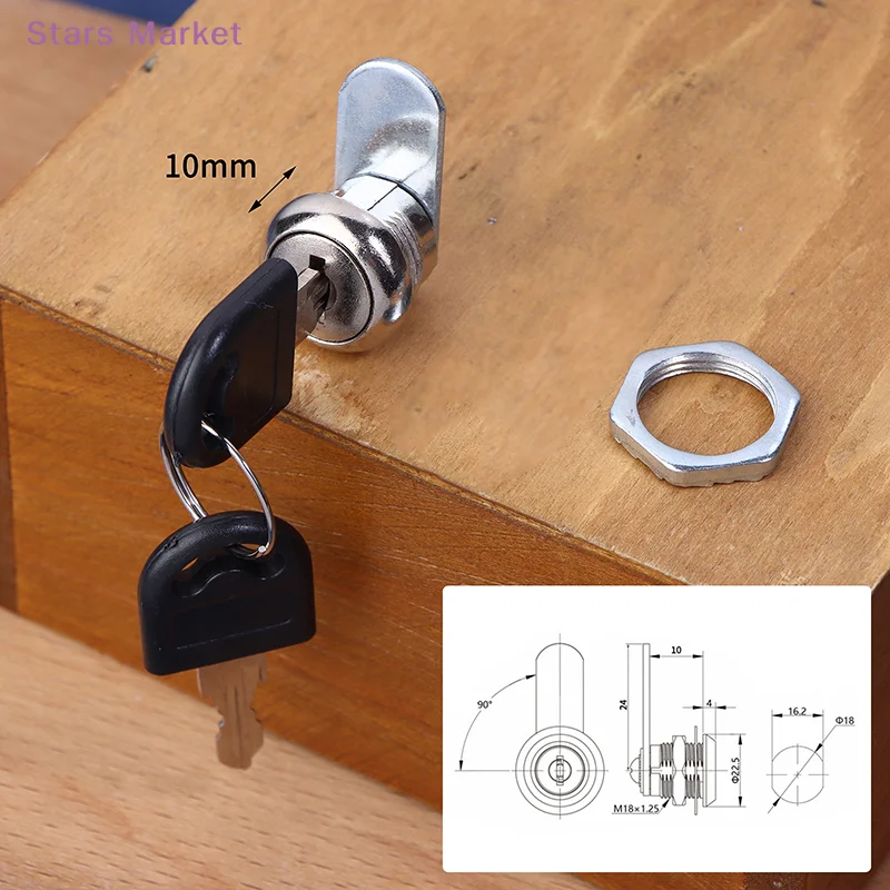 New Metal Alloy Cylinder With 2 Keys Security Lock Furniture Cabinet Storage Cabinet Door Lock Desk Cabinet Lock For Home Office