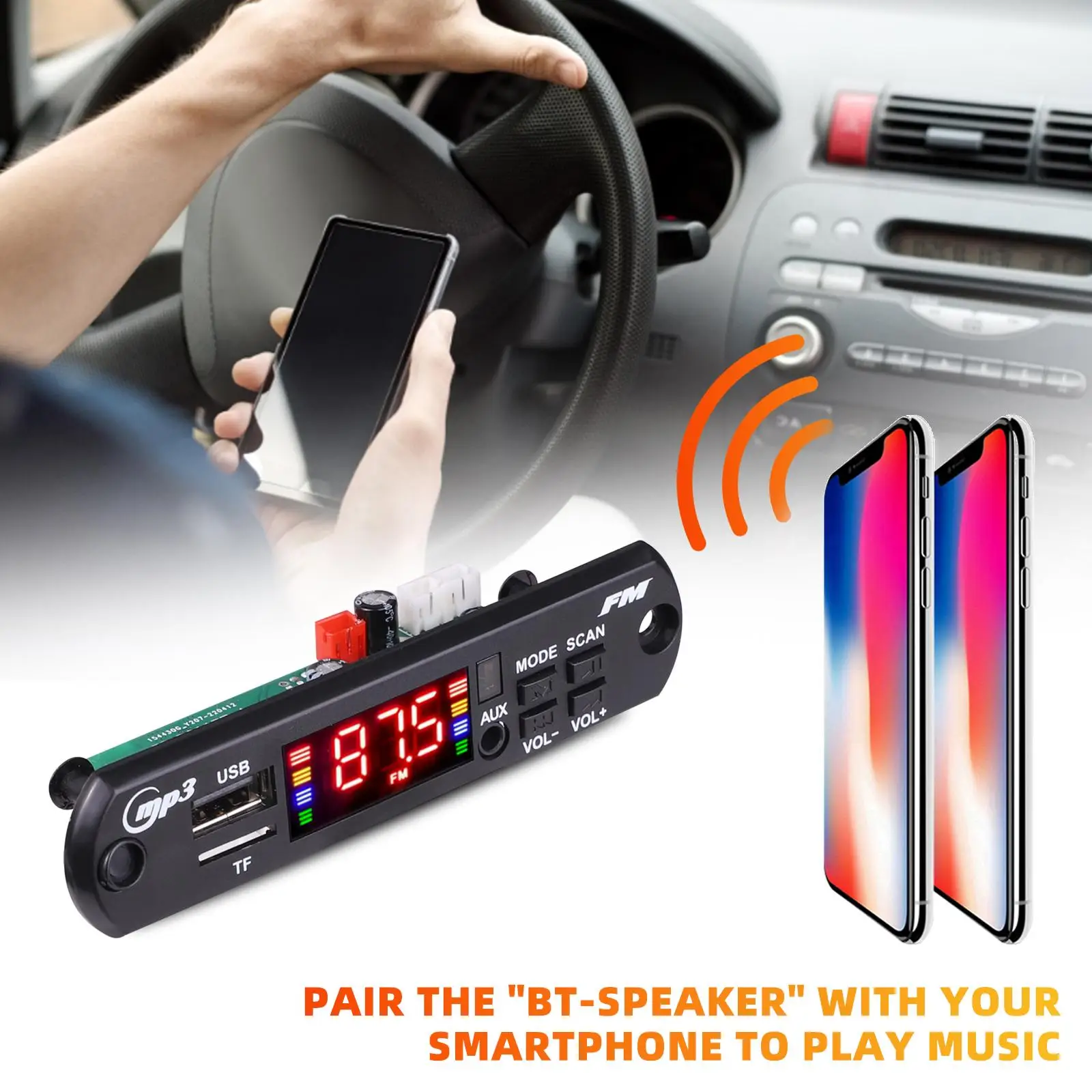 Multifunction BT MP3 Player Decoding Board Memory Durable Speaker Audio